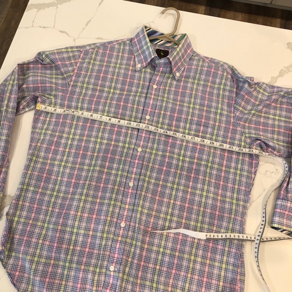 Tailorbyrd Men’s Pastel Plaid Multicolor Cotton Button Down Shirt Large - Picture 10 of 10